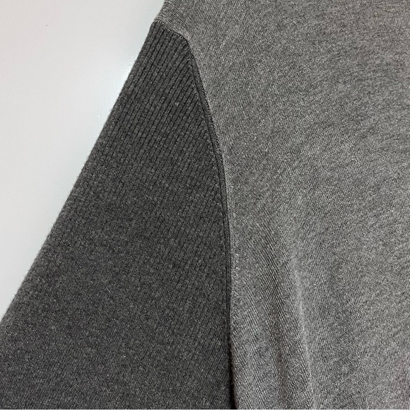 Eileen Fisher Cozy Viscose Stretch Cardigan Contrast Trim Gray Size Large Open - Picture 8 of 16